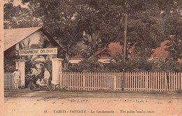 CPA TAHITI - Papeete - La Gendarmerie - The Police Headquarters - Gendarmerie Coloniale - Colorisé - Voiture Jouet - Tahiti