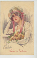 Delcampe - Illustrateur COLOMBO - Jolie Carte Fantaisie Femme Avec Fleurs Et Bonnet De "SAINTE CATHERINE " - N° 982-1 - Colombo, E.