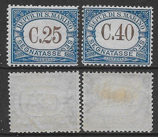 San Marino 1939 Segnatasse 2val Sa N.S57-S58 Nuovi MNH/MH **/* - Strafport