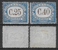 San Marino 1939 Segnatasse 2val Sa N.S57-S58 Nuovi MNH/MH **/* - Segnatasse