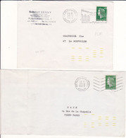 Lot De 2 Lettres 1972-1973 Avec Marques D'indexation De Tri Jaune 43 LE PUY EN VELAY + 88 THAON LES VOSGES Sur Cheffer - Lettres & Documents