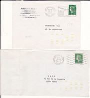 Lot De 2 Lettres 1972-1973 Avec Marques D'indexation De Tri Jaune 43 LE PUY EN VELAY + 88 THAON LES VOSGES Sur Cheffer - Briefe U. Dokumente