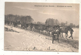 Cp , Mitrailleurs En Marche , ARMEE SUISSE, Mitrailleure Auf Den Marsche , écrite De LUNGERN 1917 - Characters