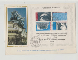 FRANCE - Enveloppe FDC En 1975 - Bloc Arphila  LE GRAND PALAIS - 1970-1979