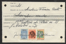 Angola Portugal Reçu 1971 Timbre Fiscal + Assistência + Povoamento Receipt W/ Revenue Stamp - Storia Postale