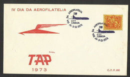 Portugal Cachet Commémoratif Journée Aérophilatélie TAP Aviation Lisbonne 1973 Event Pmk TAP Airline Lisbon - Flammes & Oblitérations