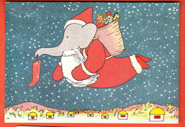 ZGR-42  Babar En Père Noël, Extrait De Babar Et Le Père Noël Jean De Brunhoff. Circulé Sous Enveloppe - Santa Claus