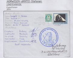 Spitsbergen Arctic Flight Longyearbyen To Borneo 20.4.2004 5 Signatures Ca  Longyearbyen (LO161B) - Expéditions Arctiques