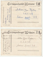 2 Cartes De "Correspondance Militaire" Postées à Besançon. Imprimerie Chicandre. Bon état. 3 Scan. - Weltkrieg 1939-45