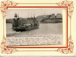 QUIBERON  ** LE BATEAU DE BELLE ILE EN MER ET L USINE DE SARDINES AMIEUX FRERES EN 1903 **RARE ** - Quiberon