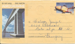 Australia Aerogramme Sent To Hungary Gympie 3-2-1988 - Aérogrammes