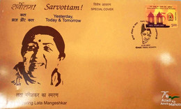 INDIA 2022 LATE LATA MANGESHKAR SINGER SPECIAL COVER RELEASED FROM WEST BENGAL CIRCLE RARE VERY LIMITED KNOWN - Briefe U. Dokumente
