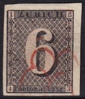 SUISSE - 6 R. De Zürich Oblitéré FAUX - 1843-1852 Federal & Cantonal Stamps