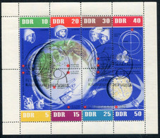 DDR / E. GERMANY 1962 Soviet Space Flights Sheetlet  Used.  Michel  926-33 Kb - Usados