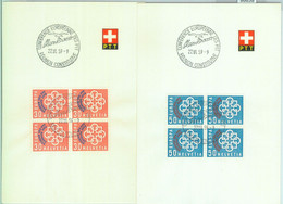 86658 - SWITZERLAND - POSTAL HISTORY - Blocks Of 4 On FDC Cards 1959 EUROPA CEPT - 1959