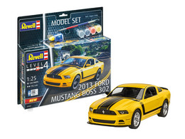 Revell - SET FORD MUSTANG BOSS 302 2013 + Peintures + Colle Maquette Kit Plastique Réf. 67652 Neuf 1/25 - Voitures