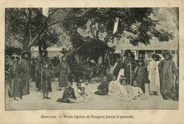 Burma, RANGOON, Young Native Lepers Playing Pastoral (1920s) Postcard - Myanmar (Burma)