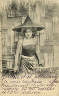 Burma, Young Native Burmese Girl With Large Hat (1905) Postcard - Myanmar (Burma)