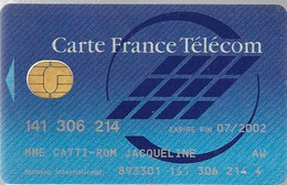 1-CARTE FRANCE TELECOM-PUCE SOL C-INTERNATIONALE-SANS DATE-V°N°Vert En Bas -TBE -  Schede Di Tipo Pastel   