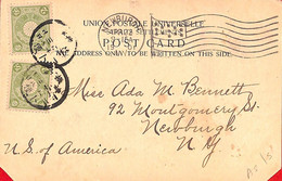 Aa6877 - JAPAN - POSTAL HISTORY -  POSTCARD To The USA  1901 - Briefe U. Dokumente