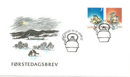 Norway 1988 Christmas, Ludvig, Popular Children's Figure From Books By Kjell Aukrust (1920-2002)  Mi 1007-1008, FDC - Covers & Documents