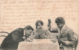 CPA Jeu De Cartes - Fantaisie - Deux Hommes Et Une Femme Jouant Aux Cartes - 1903 - E S W - Playing Cards