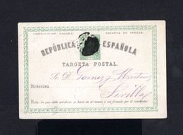 S3789-ESPAÑA-SPAIN.OLD POSTCARD CADIZ To SEVILLA.1874.Tarjeta Postal 1ª REPUBLICA.carte Postale.POSTKARTE.Tarjeta Con G. - Briefe U. Dokumente