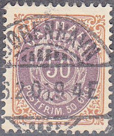 DENMARK  SCOTT NO 51B   USED   YEAR  1902   PERF 13 X 13  WMK 113 - Used Stamps