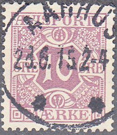 DENMARK  SCOTT NO P15  USED  YEAR  1914  WMK 114 - Impuestos