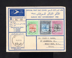 S4067-SUDAN-AIRMAIL REGISTERED COVER KHARTOUM To GREAT NECK (usa).1954.Enveloppe AERIEN SOUDAN - Sudán Del Sur