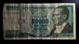 A7  TURQUIE   BILLETS DU MONDE   TURKEY BANKNOTES  50000 LIRASI 1970 - Turquie