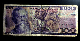 A7  MEXIQUE   BILLETS DU MONDE   MEXICO   BANKNOTES  100 PESOS 1981 - Mexique