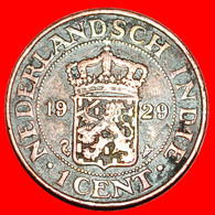 * CROWN 1914-1929: NETHERLANDS EAST INDIES ★ 1 CENT 1929! WILHELMINA (1890-1948)!★LOW START ★ NO RESERVE! - Indes Neerlandesas