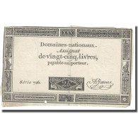 France, 25 Livres, 1793, A.Jame, 1793-06-06, B+, KM:A71 - Assignats & Mandats Territoriaux