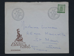 BH17 SVERIGE  BELLE  LETTRE  1956 STOCKHOLM A ST MAUR FRANCE ++ + AFFRANC.  INTERESSANT++ - Covers & Documents