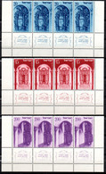 1157.ISRAEL 1953 NEW YEAR,HOLY ARKS #68-70 MNH STRIPS,VERY FINE AND VERY FRESH - Ungebraucht (mit Tabs)