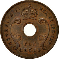 Monnaie, EAST AFRICA, George VI, 10 Cents, 1942, TTB, Bronze, KM:26.2 - Britse Kolonie