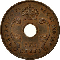 Monnaie, EAST AFRICA, George VI, 10 Cents, 1942, TTB, Bronze, KM:26.2 - Colonie Britannique