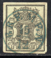 1158.HANNOVER 1851 1 GR.VERY FINE BREMEN POSTMARK,STAMP LOOKS DAMAGED AND REPAIRED. - Bremen