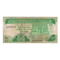 Billet, Maurice, 10 Rupees, Undated (1985), KM:35a, TB+ - Maurice