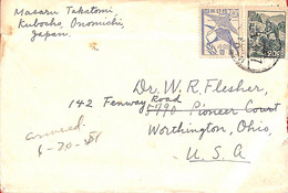 Aa6899 - JAPAN - POSTAL HISTORY -  COVER To The USA  1951 - BIRDS Agricolture - Briefe U. Dokumente