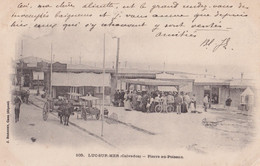 X15-14) LUC SUR MER  (CALVADOS) PIERRE AU POISSON POISSONNERIE - ANIMATION - 1904 - ( 2 SCANS ) - Luc Sur Mer