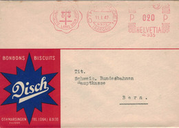 Bonbons Biscuits Disch Othmarsingen Aargau 1947 4935 - Das Zeichenrecht Entlöhnter Arbeit Label -  - Hasler “F88” - Frankiermaschinen (FraMA)