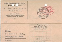 OWO-Presswerk Mümliswil 1937 Hasler Stempel Nr. 520 F2 > Huningue - Anforderungen Presswerkzeug - ! Aktenlochung ! - Frankiermaschinen (FraMA)