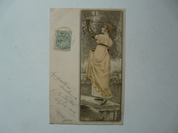 Delcampe - RARE - CARTE POSTALE (Femme élégante Dans Un Cartouche 1/2) - ART NOUVEAU - Destination CONSTANTINOPLE (TURQUIE) - Mode