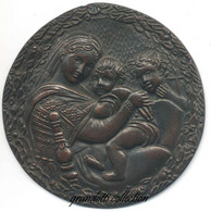 MADONNA DELLA SEGGIOLA RAFFAELLO SANZIO PLACCA OTTOCENTESCA BRONZO - Monarchia/ Nobiltà