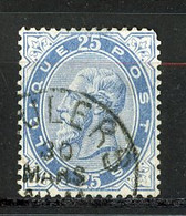 BEL -  Yv., N°  40 COB 40   (o)  25c Bleu Terne Cote  40   Euro  BE R  2 Scans - 1869-1883 Leopold II