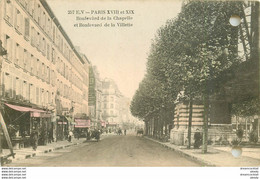 PARIS 18° Et 19°. Boulevards De La Chapelle Et De La Villette Avec Le Métro Aérien... - Paris (19)