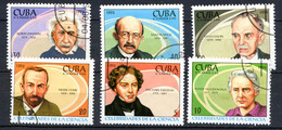 CUBA 1994, Yv. 3379/84,  Célébrités, Einstein, P Et M. Curie, Faraday... 6 Valeurs Oblitérés / Used. R708 - Oblitérés
