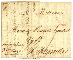 1791 Petit Cachet Rouge Cintré COLONIES Sur Lettre Avec Texte De ST PIERRE Pour MARSEILLE. TB. - Maritime Post